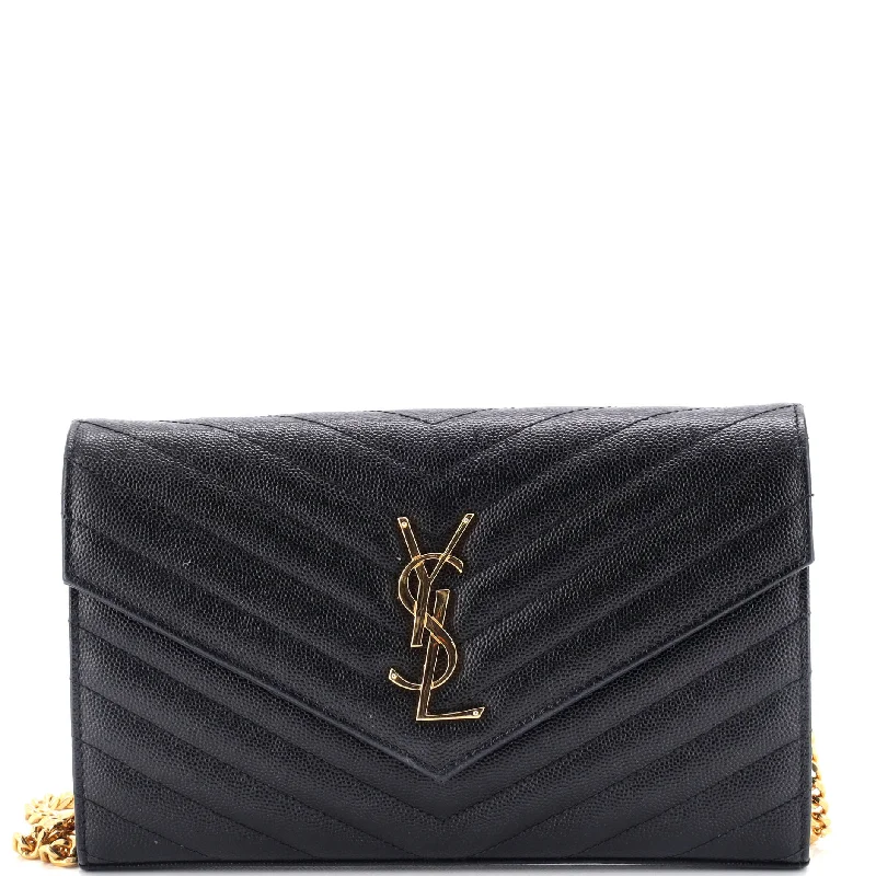 Yves Saint Laurent leather crossbody bagsClassic Monogram Wallet on Chain Matelasse Chevron Leather Medium