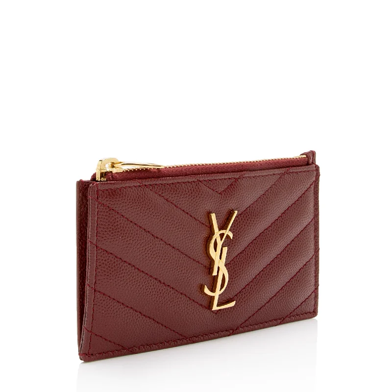 Yves Saint Laurent leather crossbody bagsSaint Laurent Matelasse Grain de Poudre Monogram Fragments Zipper Card Case xj3XtJ