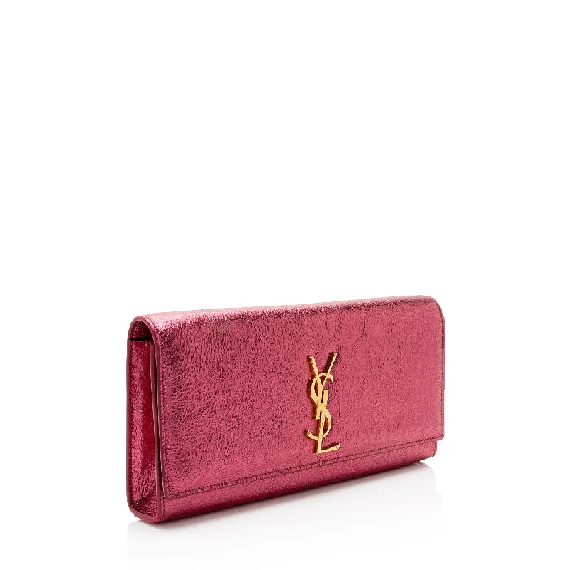 Yves Saint Laurent bags with luxurious suede detailsSaint Laurent Metallic Leather Monogram Kate Clutch LgZdJZ