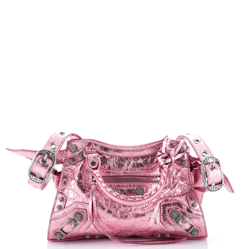 Balenciaga Le Dix medium size with adjustable shoulder strapsNeo Cagole City Bag Leather with Crystals XS