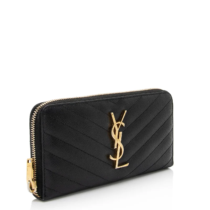 Yves Saint Laurent Rockstud bags for eveningSaint Laurent Matelasse Grain de Poudre Monogram Zip Around Wallet YBU9hg