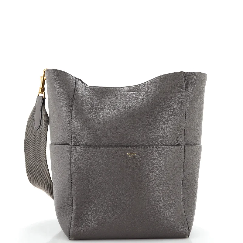 Celine Bags with Antique - Style Hardware for a Vintage VibeSangle Seau Bag Calfskin Large