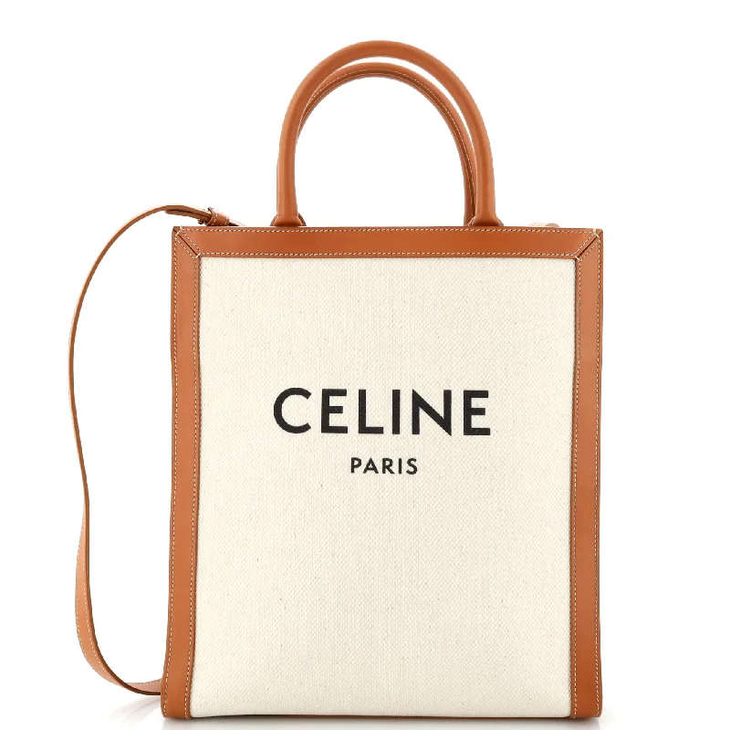 Customizable Celine Bags with Personalized AccessoriesVertical Cabas Tote Canvas with Leather Small