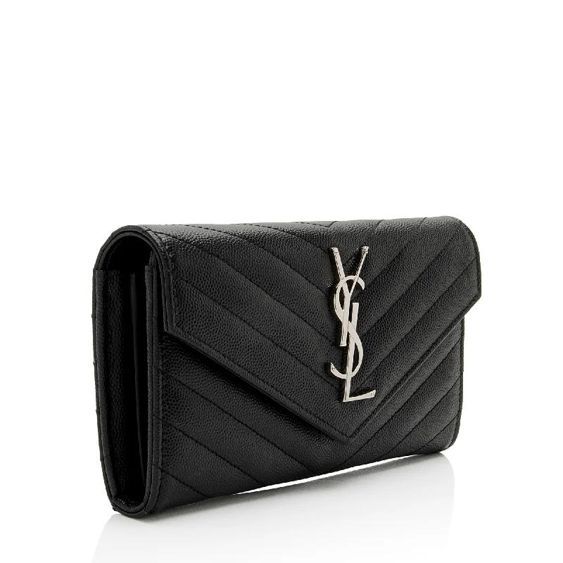 Yves Saint Laurent bags for a chic, modern styleSaint Laurent Matelasse Grain de Poudre Monogram Wallet gZz6IY