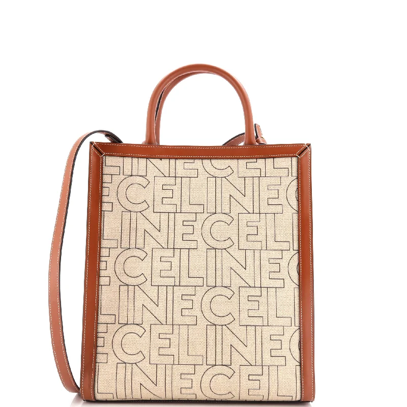 Seasonal Print Celine Bags for Summer VacationsVertical Cabas Tote Printed Canvas and Leather Small