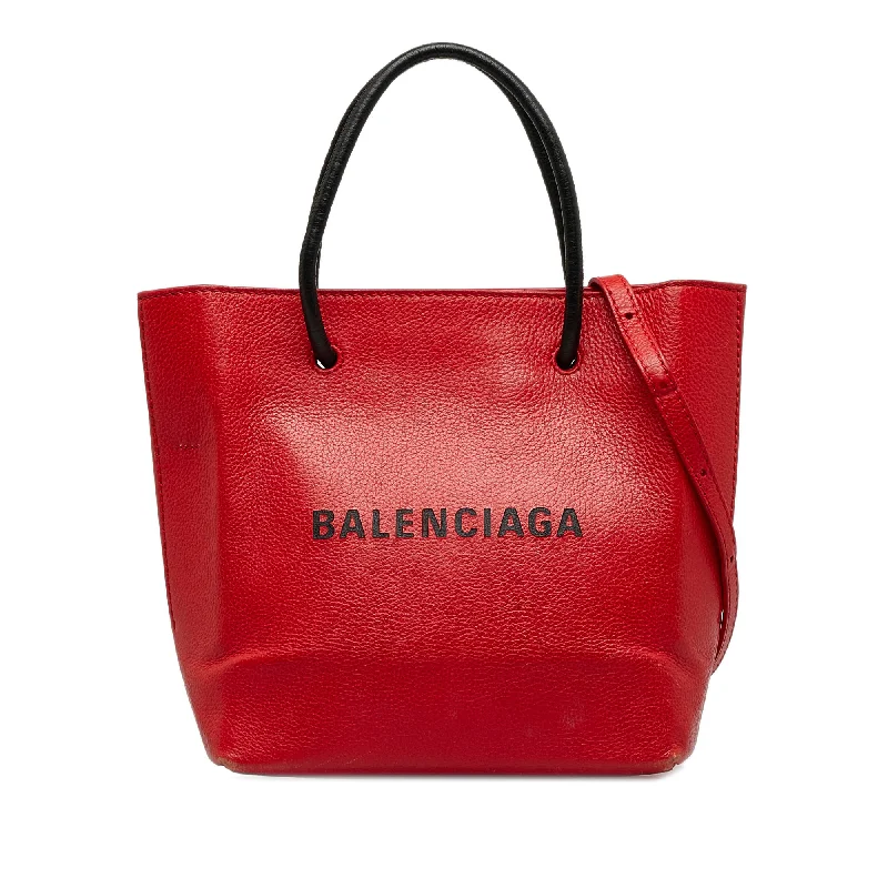 Balenciaga Le Dix small size with canvas - leather combinationRed Balenciaga XXS Shopping Tote Satchel