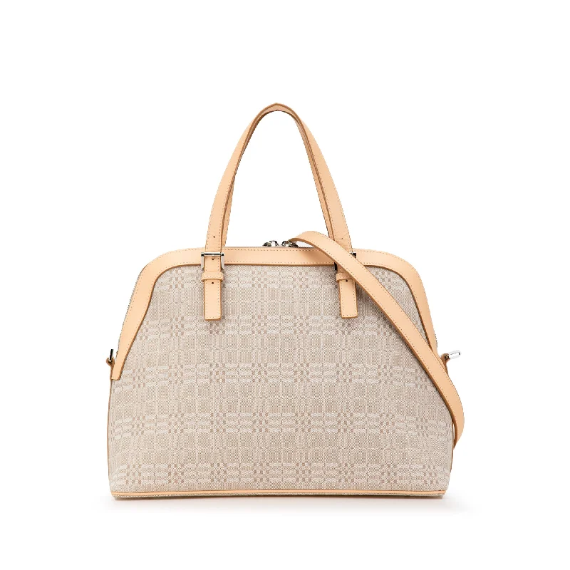 Durable Burberry Canvas Bags for Everyday UseBeige Burberry Leather Trimmed Canvas Dome Satchel