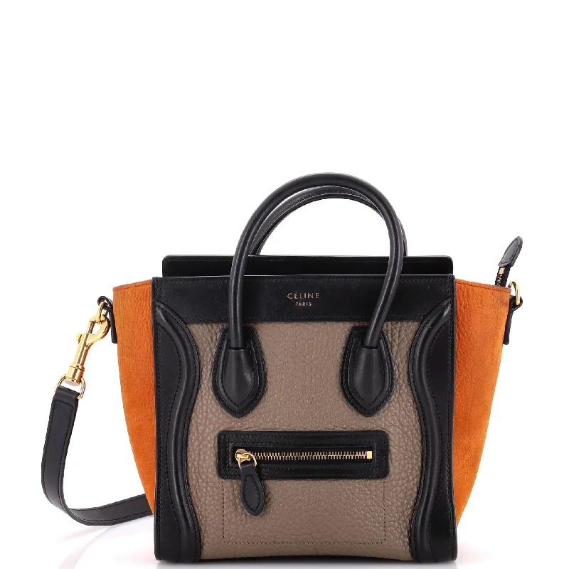 Celine Bags with Antique - Style Hardware for a Vintage VibeTricolor Luggage Bag Leather Nano