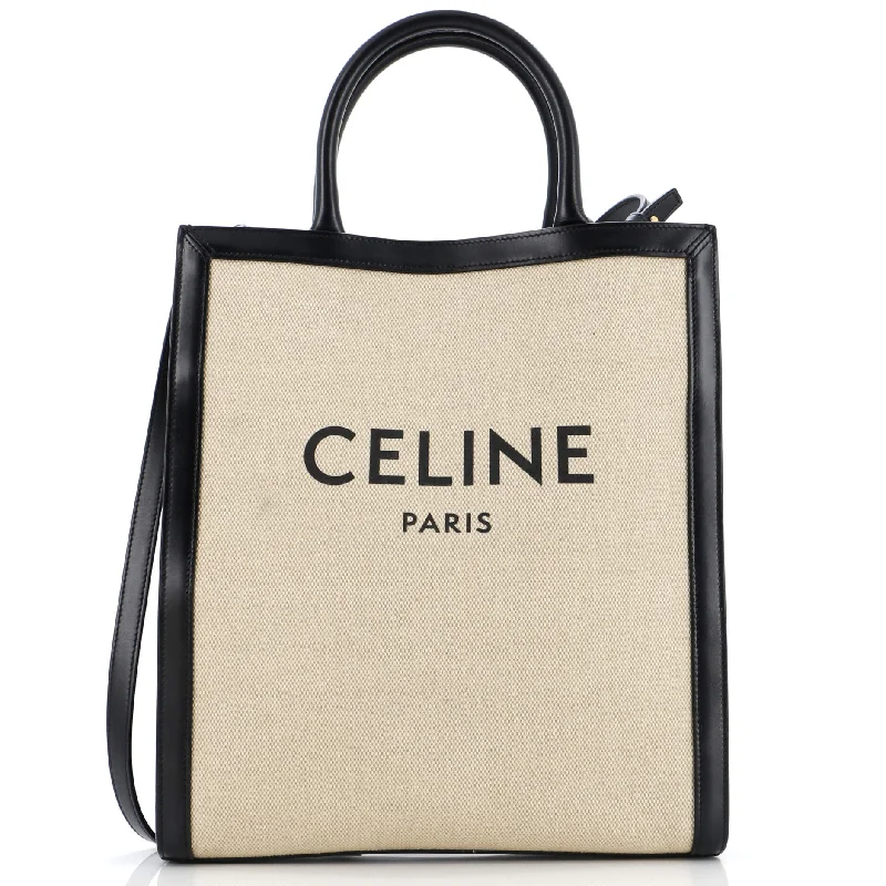 Celine Bags for the Sophisticated Urban ProfessionalVertical Cabas Tote Canvas with Leather Small