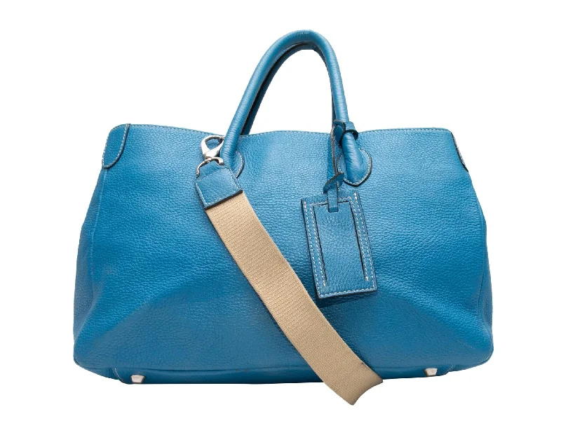 Yves Saint Laurent bags for casual everyday wearBlue Suarez Leather Crossbody Tote Bag