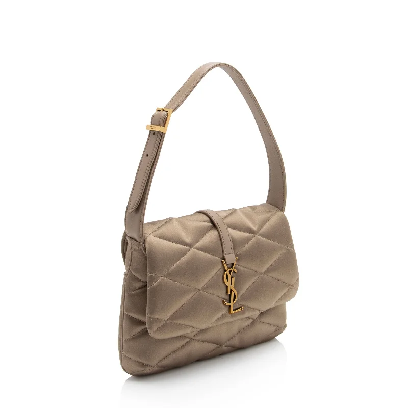 Yves Saint Laurent mini bags with chain strapsSaint Laurent Metallic Quilted Satin Monogram Le 57 Hobo Ef16wM