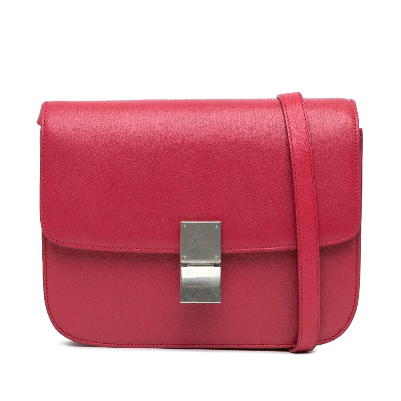 Sustainable and Ethical Celine Bags for Conscious ConsumersRed Celine Small Calfskin Classic Box Crossbody Bag