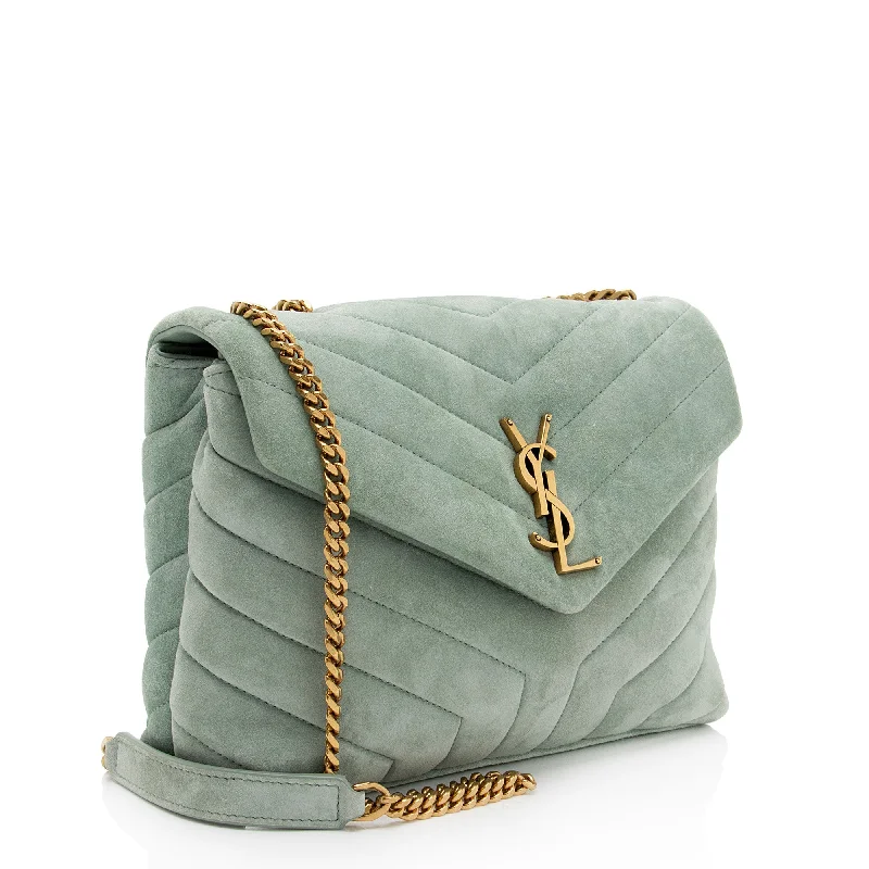 Yves Saint Laurent bags with bold metallic accentsSaint Laurent Suede Monogram LouLou Chain Small Crossbody Bag 5HorIW