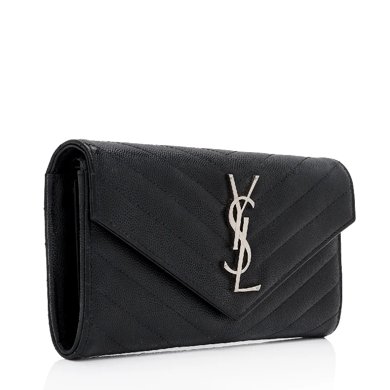 Yves Saint Laurent handbags with quilted leatherSaint Laurent Matelasse Grain de Poudre Monogram Wallet YZtdVY