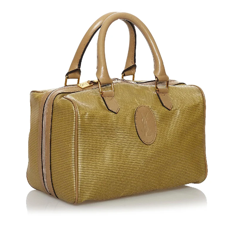 Yves Saint Laurent bags for a chic, modern styleSaint Laurent Weaved Canvas Boston Bag (SHG-30318