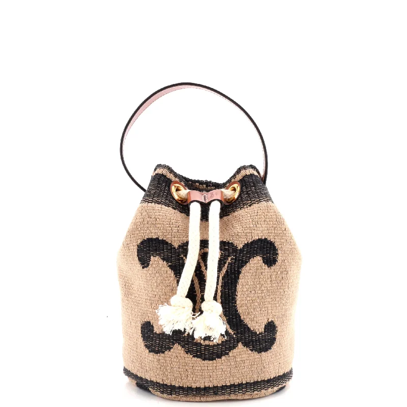 Designer Celine Bags for Fashion - Forward IndividualsDrawstring Bucket Bag Triomphe Printed Textile