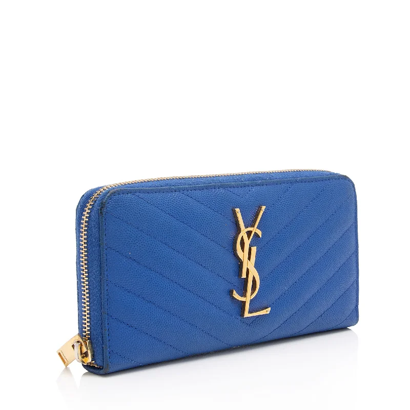 Yves Saint Laurent Rockstud bags for eveningSaint Laurent Matelasse Grain de Poudre Monogram Zip Around Wallet GVAGu1