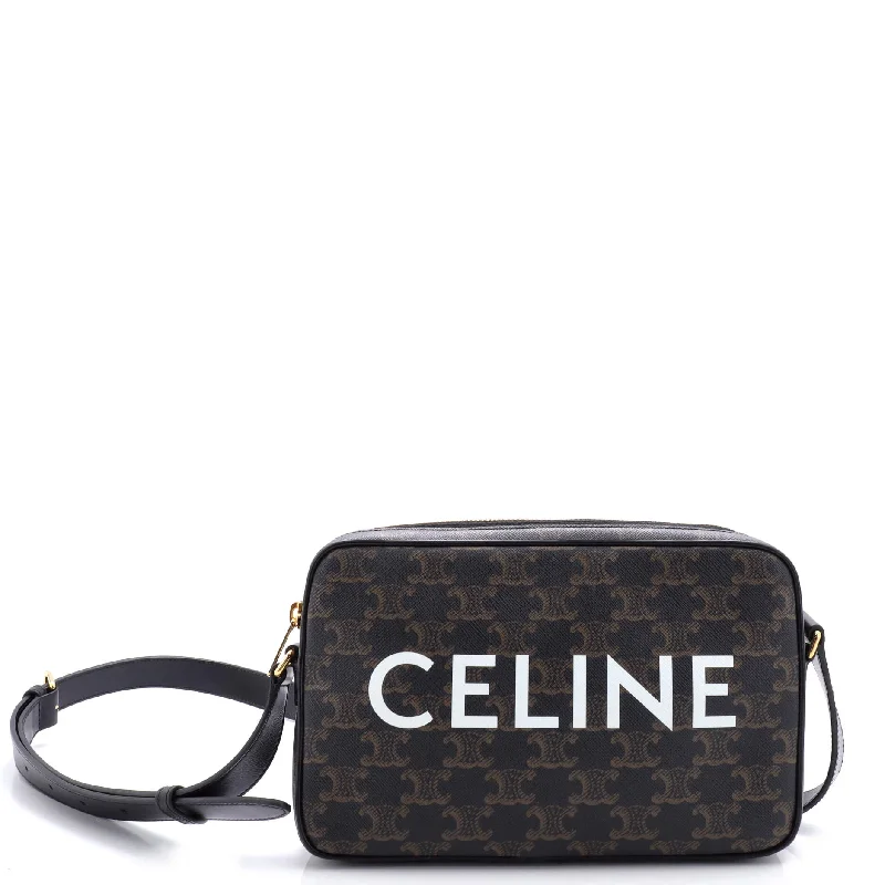 Functional Celine Diaper Bags for Modern ParentsLogo Messenger Bag Triomphe Coated Canvas Medium