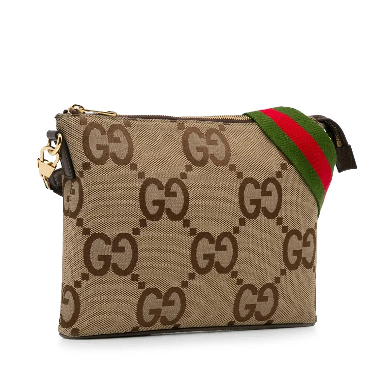 Gucci handbags for women with a back - zip pocketGucci Jumbo GG Canvas Crossbody Bag (s7hbRP)