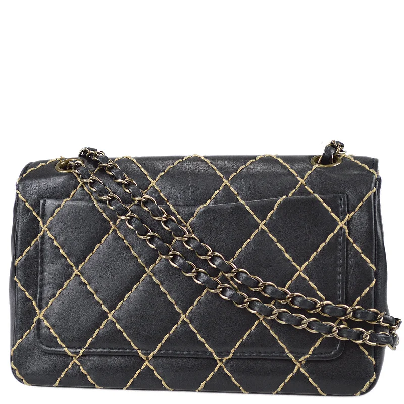 Chanel Quilted Leather Shoulder Bag for FashionistasChanel Wild Stitch Straight Flap Chain Shoulder Bag Calfskin