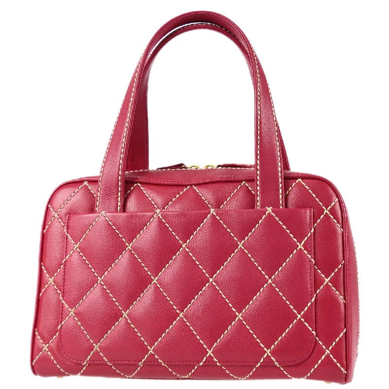 Chanel Handbag with Adjustable Strap for ComfortChanel Wild Stitch Handbag Pink Calfskin