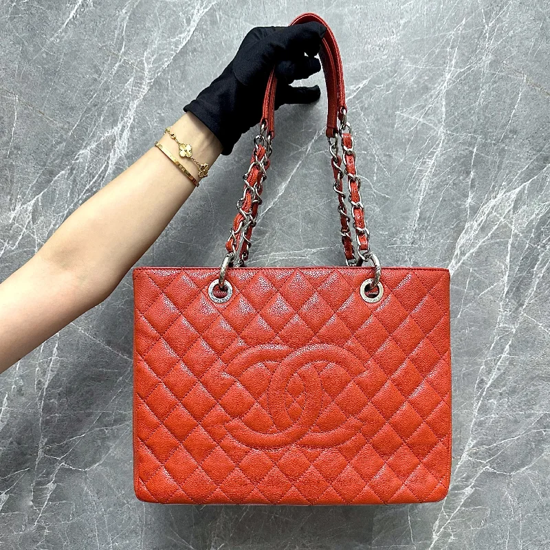 Chanel classicGST Grand Shopping Tote Caviar Salmon Red