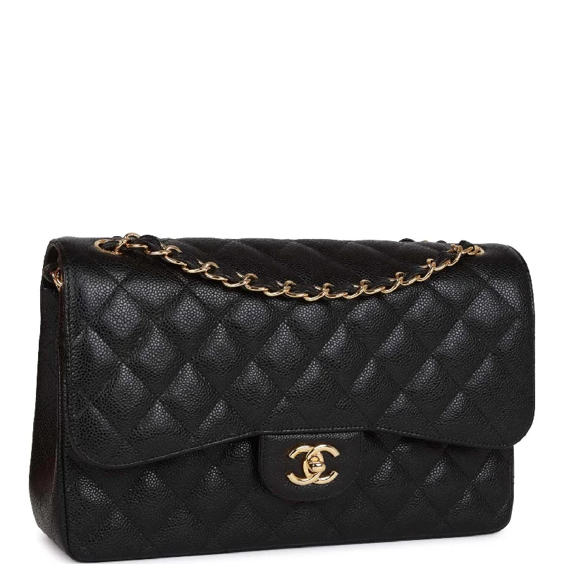 Chanel bags that pair perfectly with any outfitChanel Jumbo Classic Double Flap Bag Black Caviar Gold Hardware