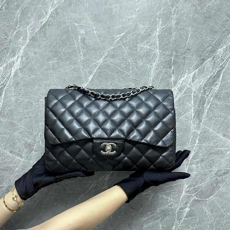 Chanel bags with the perfect balance of luxury and functionalityJumbo Classic Flap Single Flap Lambskin Black SHW No 13