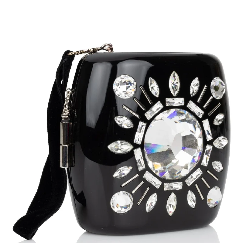 Chanel Lightweight Handbag for Daily ErrandsChanel Minaudière Jewel Clutch Black Resin Silver Hardware