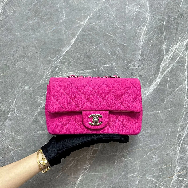 Chanel bags with exclusive seasonal releasesMini Caviar Classic Flap Suede Calfskin Hot Pink SHW No 17