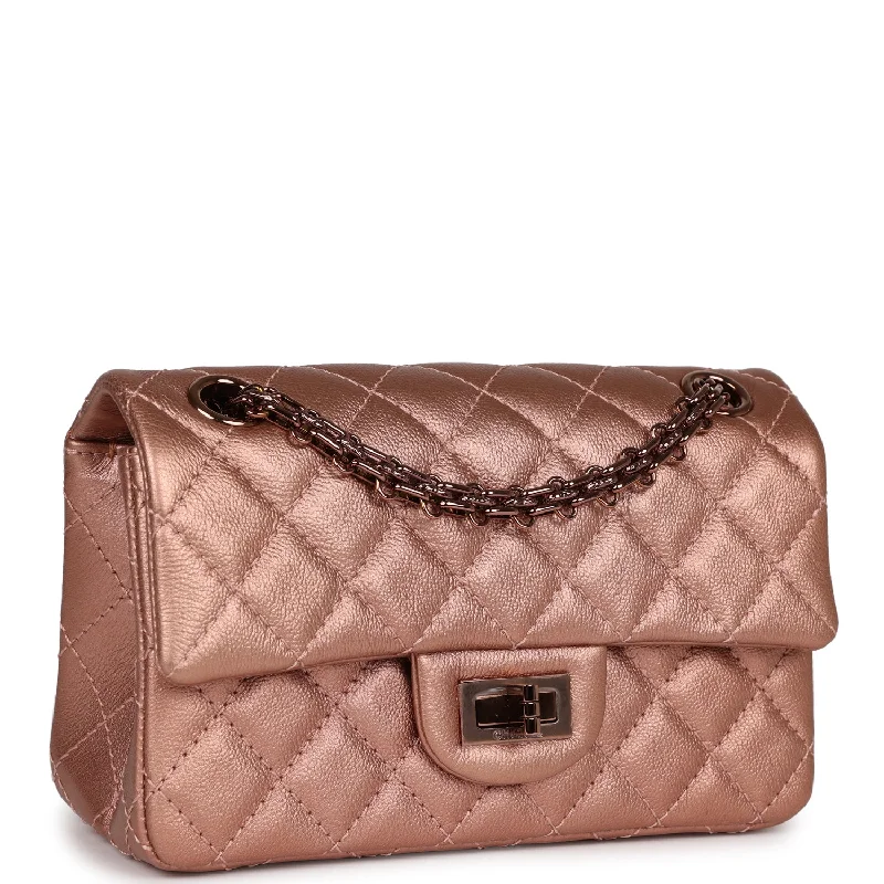 Chanel Chain Strap Handbag for Everyday UseChanel Mini Reissue 224 2.55 Flap Rose Gold Calfskin Rose Gold Hardware