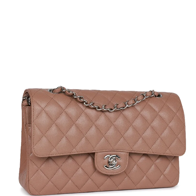 Chanel Small Crossbody Bag for TravelChanel Medium Classic Double Flap Bag Beige Caviar Silver Hardware