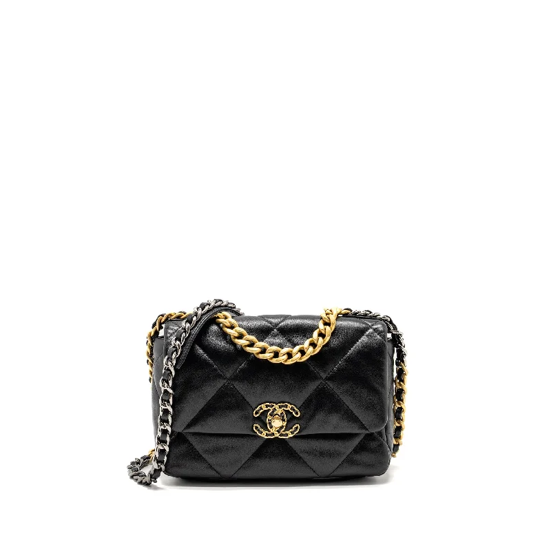 Chanel bags in luxury boutiques worldwideChanel Small 19 Bag Lambskin Black Multicolour Hardware