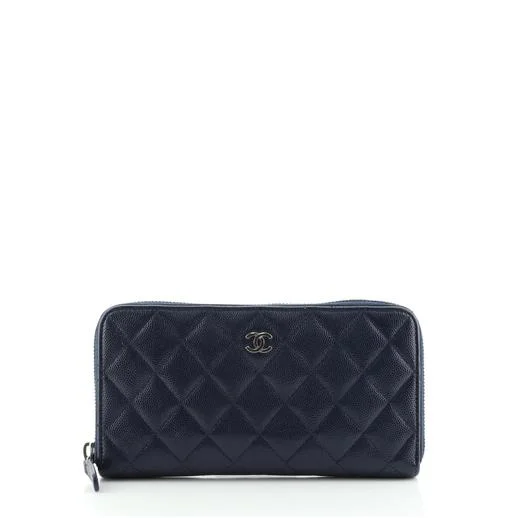 Chanel Chain Strap Handbag for Everyday UseChanel Zip Around Quilted Caviar Leather Wallet