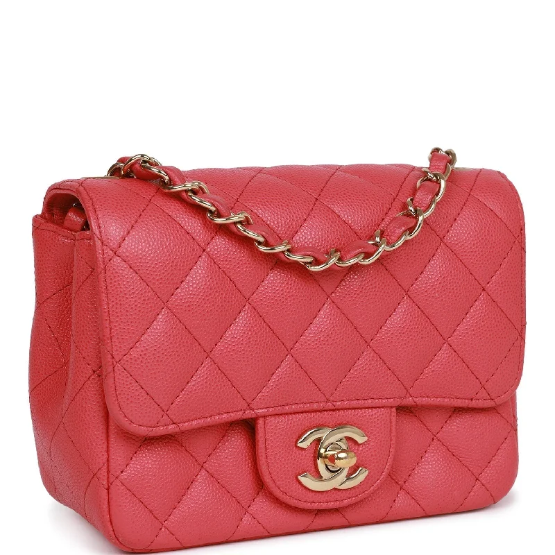 Chanel Quilted Leather Shoulder Bag for FashionistasChanel Mini Square Flap Bag Pink Caviar Gold Hardware