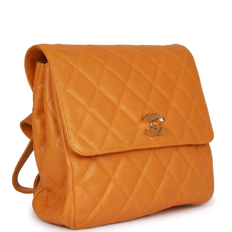 Chanel Medium Tote Bag for Office LadiesVintage Chanel Flap Backpack Orange Caviar Gold Hardware