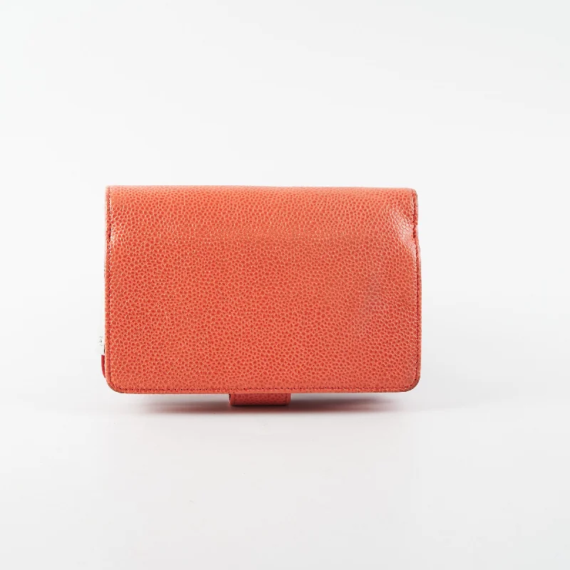 Chanel bags for a polished and professional appearanceChanel Compact Coral Wallet