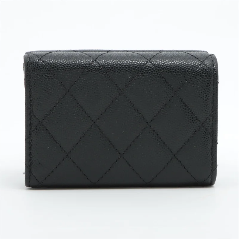 Chanel bags for women who love timeless fashionChanel Compact Caviar Black Wallet - Microchipped