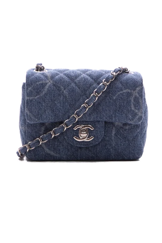 Chanel bags with leather and tweed combinationsMini Square Flap Bag