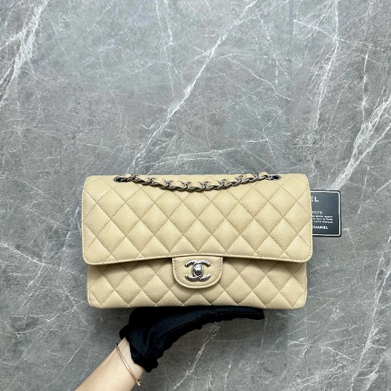 Chanel Chain Strap Handbag for Everyday UseCaviar Medium Classic FlapChanel Caviar Medium Classic Flap Double Flap Beige SHW No 18 Double Flap Beige SHW No 18