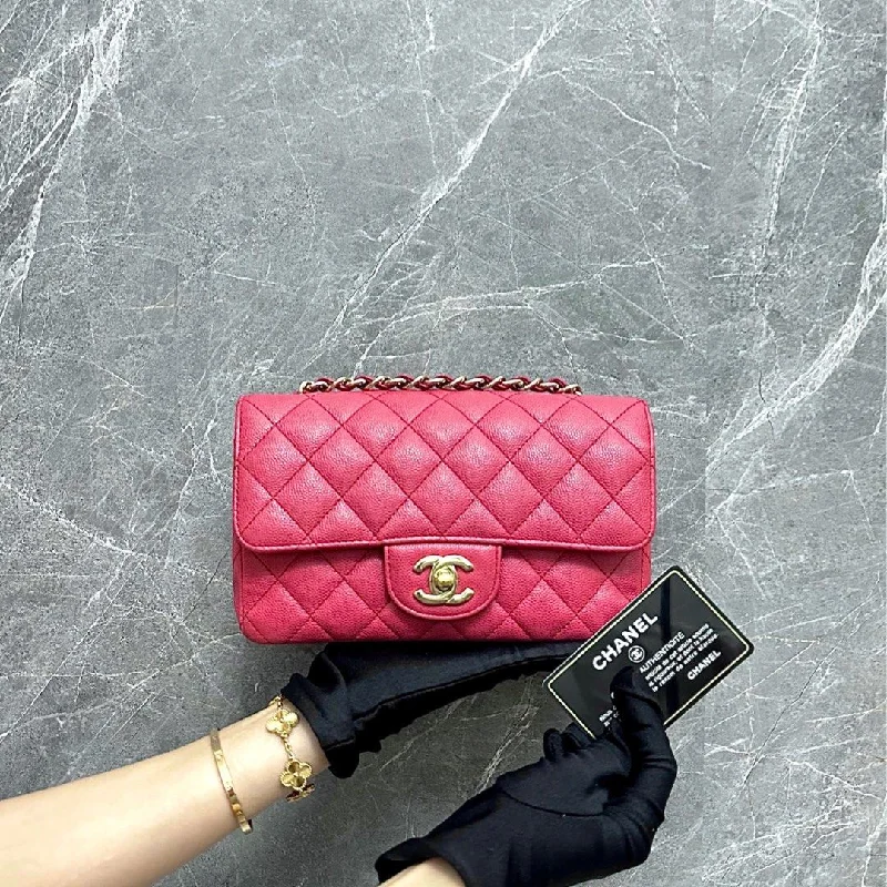 Chanel leather bags for everydCaviar Mini Rectangular Classic Flap Coral Pink GHW No 23