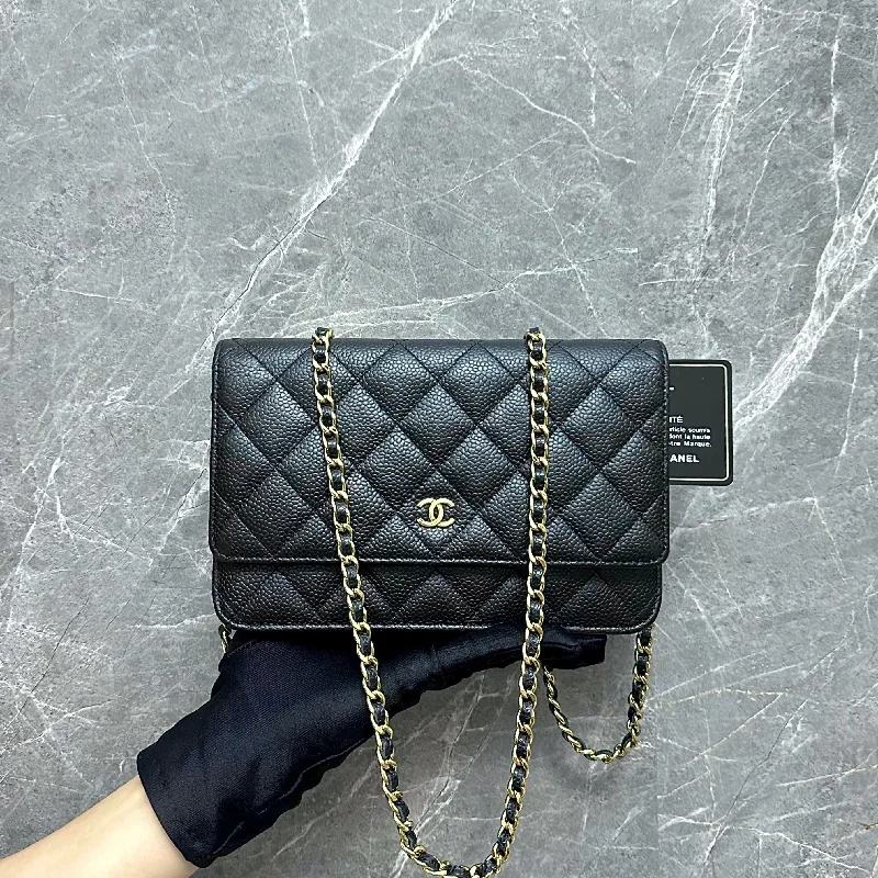 Chanel Luxury Handbag for High - End EventsCaviar WOC Wallet On Chain Black GHW No 24