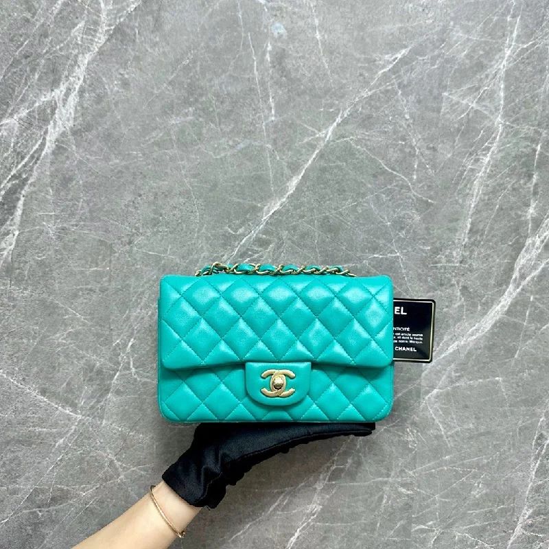 Chanel bags that pair perfectly with any outfitClassic Flap Mini Rectangular Lambskin Tiffany Blue GHW No 27