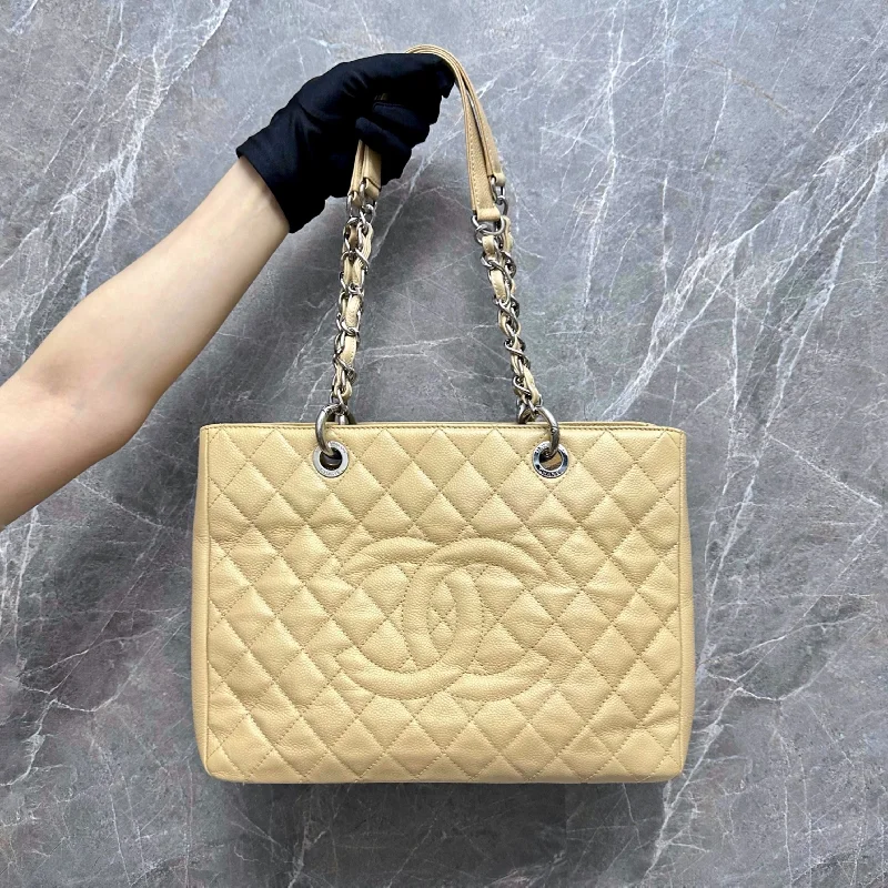 Chanel All - Match Handbag for Versatile StylingGST Grand Shopping Tote Beige Cavair GHW No 16