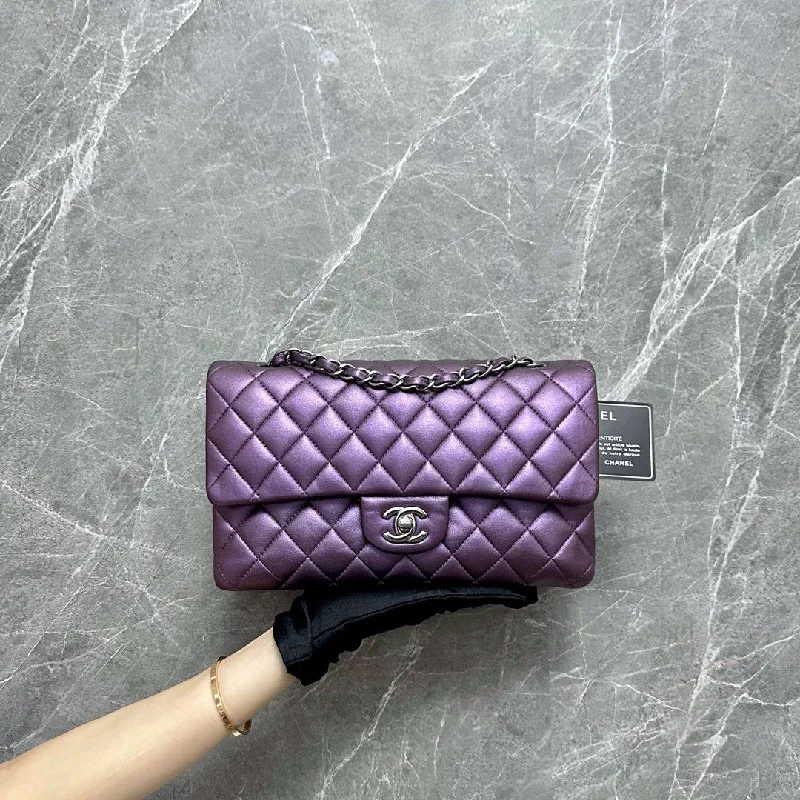 Chanel bags with exclusive seasonal releasesClassic Double Flap Iridescent Lambskin Purple No 24