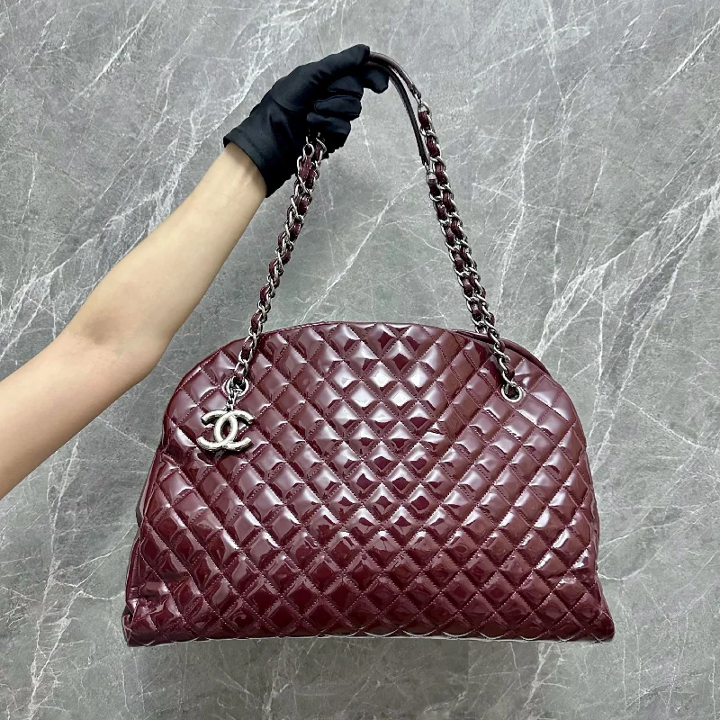 Chanel Vintage Inspired Handbag for Retro LoversModemoiselle Large Bowling Bag Burgundy Patent Leather