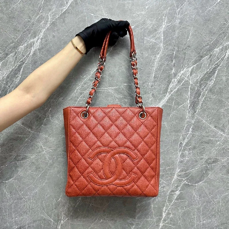 Chanel bags with the perfect balance of luxury and functionalityPST Petite Shopping Tote Caviar Salmon Red SHW No 12