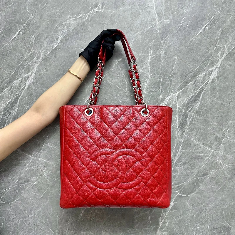 Chanel Vintage Inspired Handbag for Retro LoversPST XL Caviar Petite Shopping Tote Red No 17