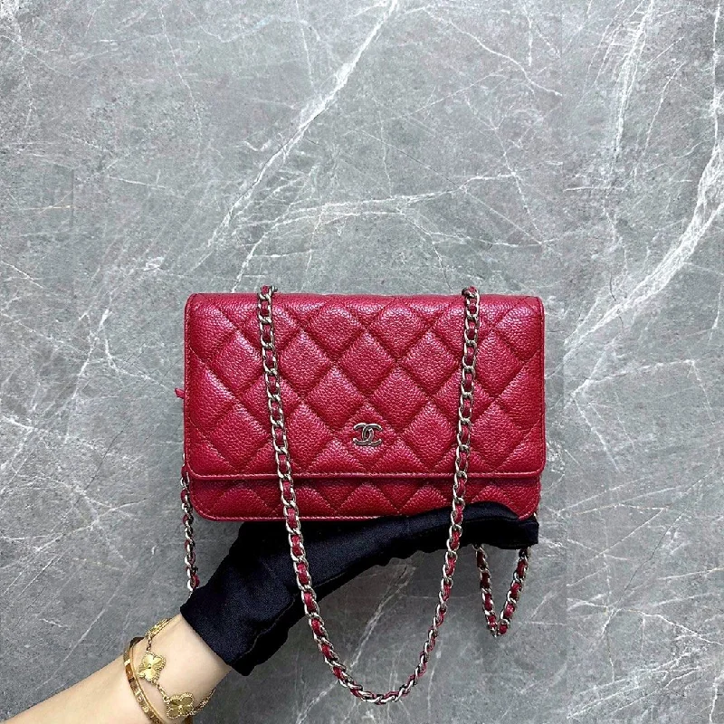 Chanel bags with classic and elegant designsWOC Wallet On Chain Caviar Red SHW