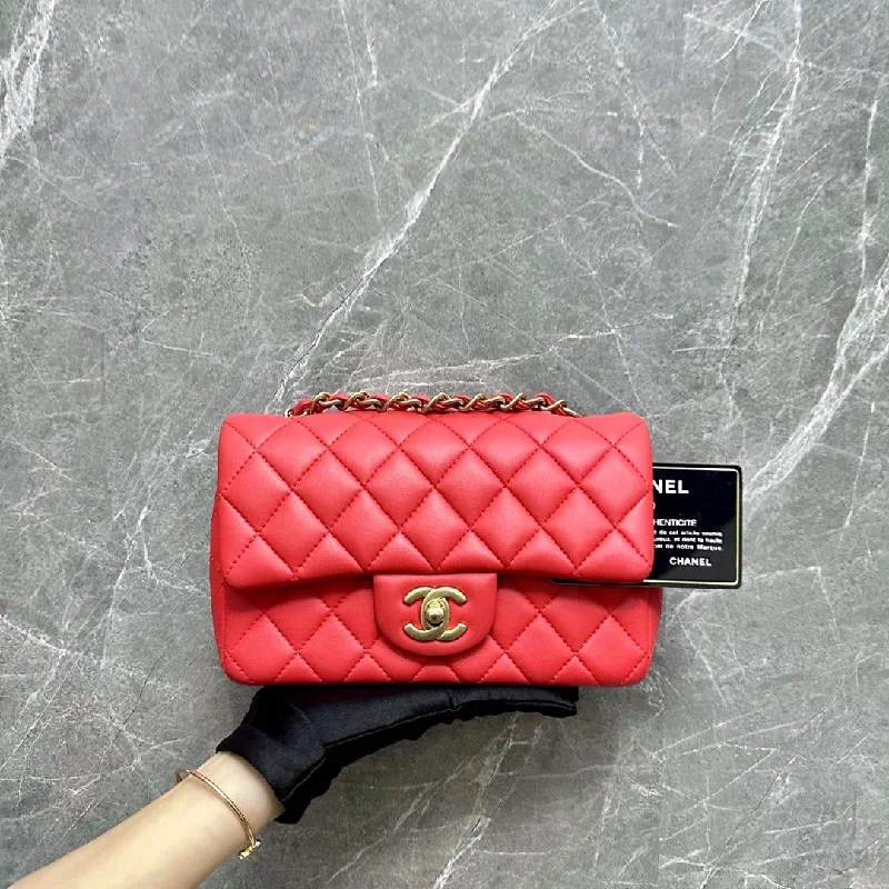 Chanel bags for those who value investment pieces*Like New w/ Box* Mini Rectangular Lambskin Coral No 27